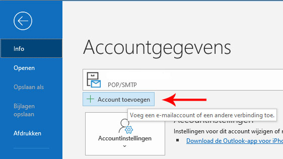 outlook 2019 nieuw account
